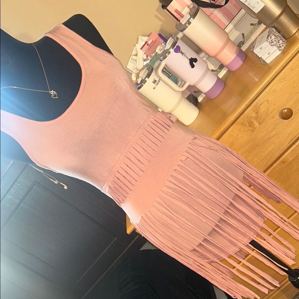 Pink Fringe Dress